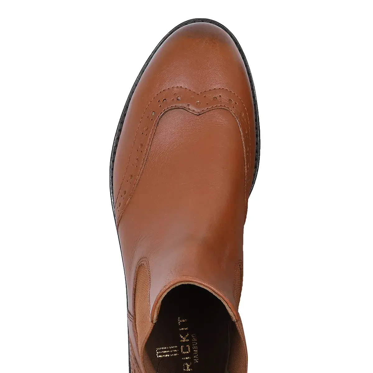 Chelsea-Lederstiefeletten mit Brogue-Details