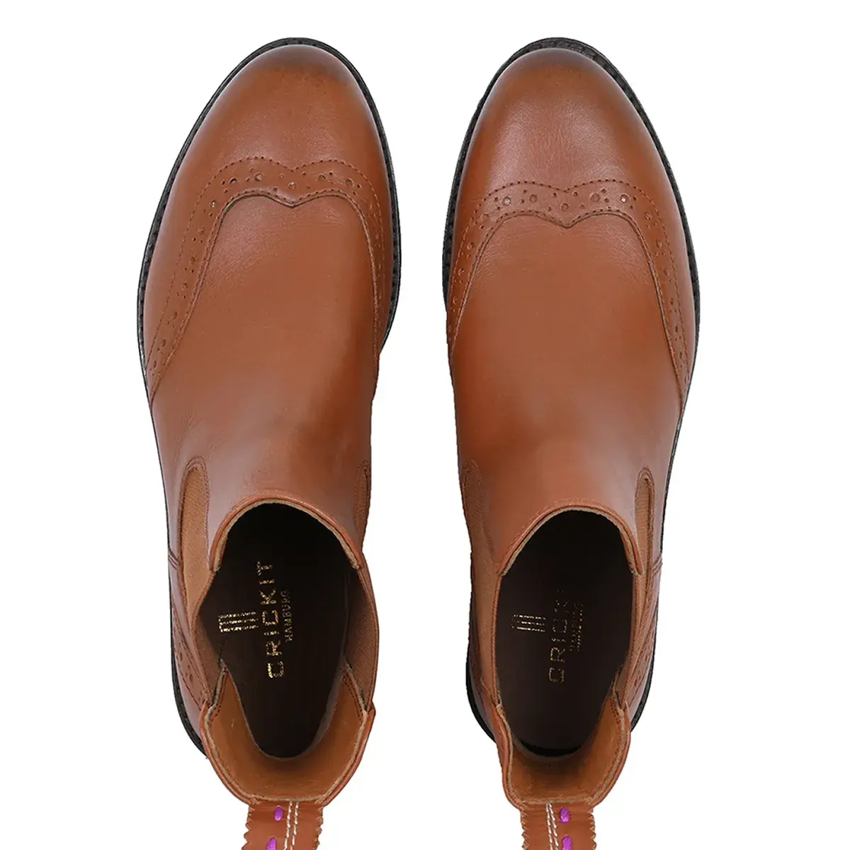Chelsea-Lederstiefeletten mit Brogue-Details