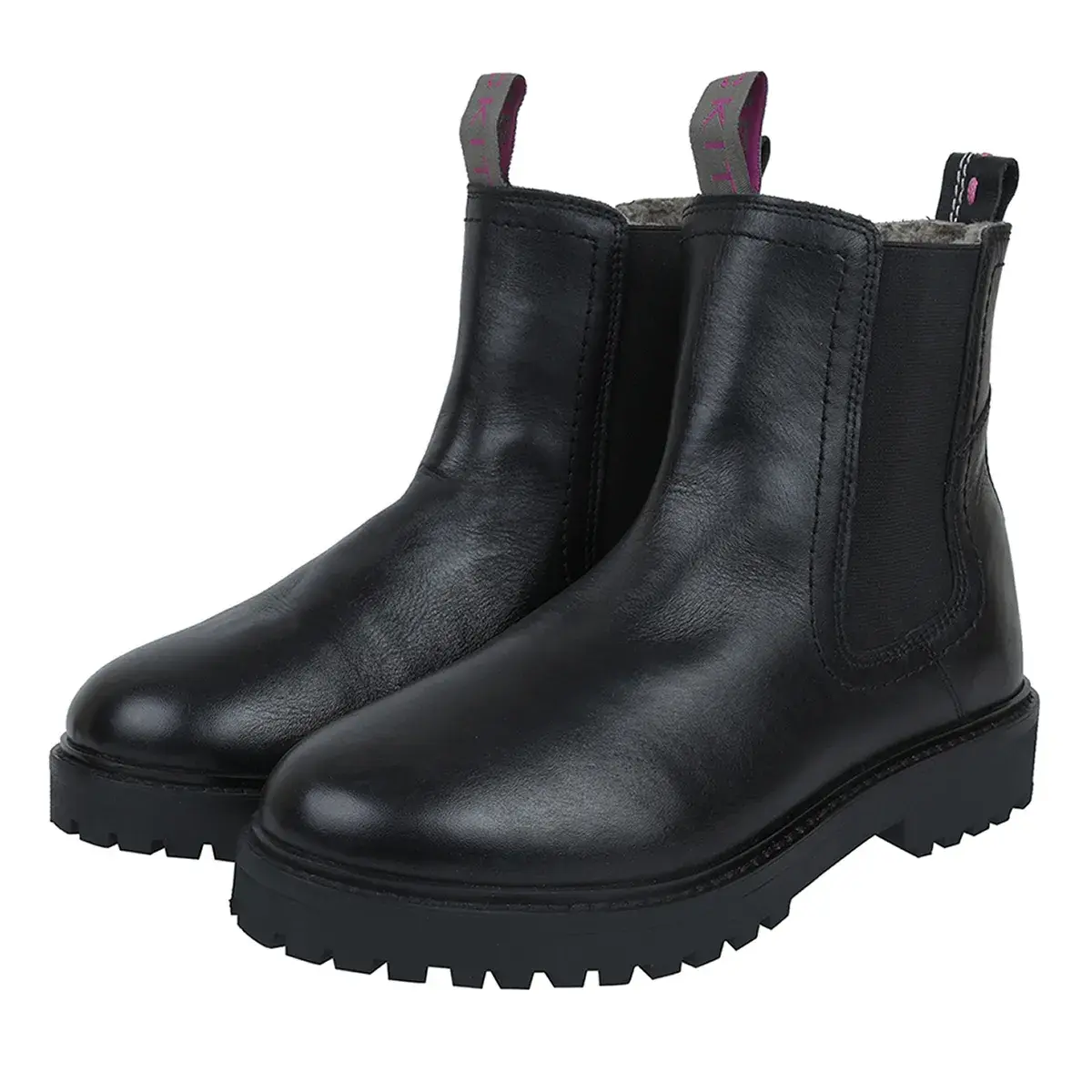 Chelsea Boots aus Leder mit Fellfutter
