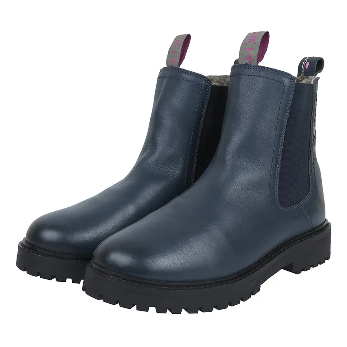 Chelsea Leder Stiefelette mit Fellfutter