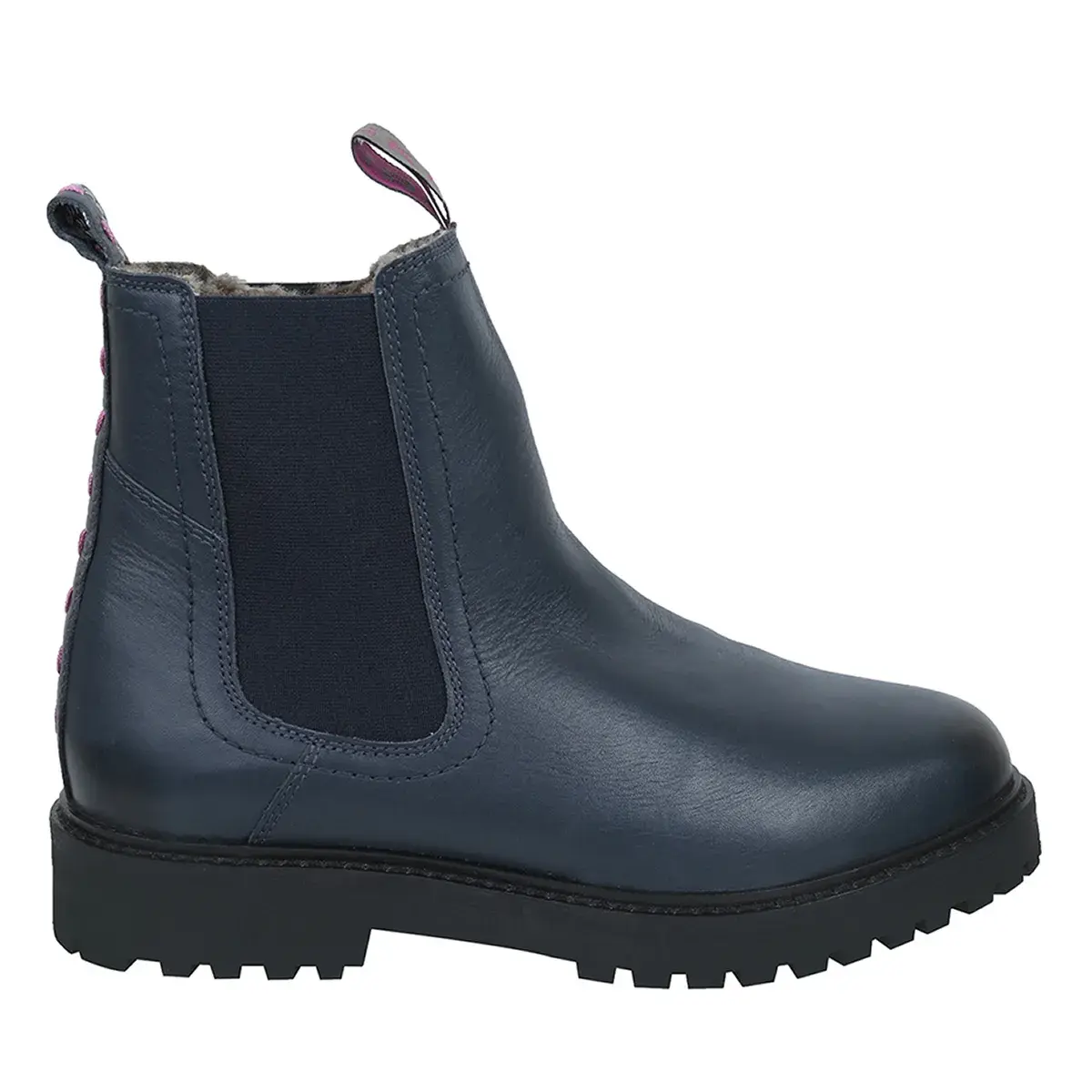 Chelsea Leder Stiefelette mit Fellfutter
