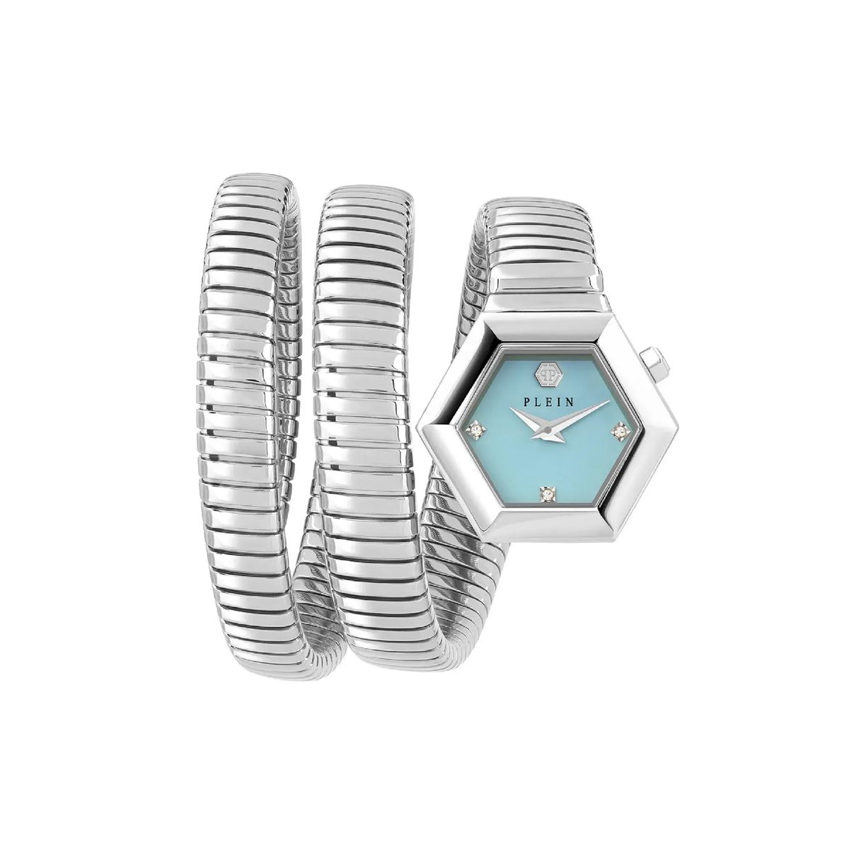 Damen Aquamarin Zifferblatt Schlangenarmbanduhr
