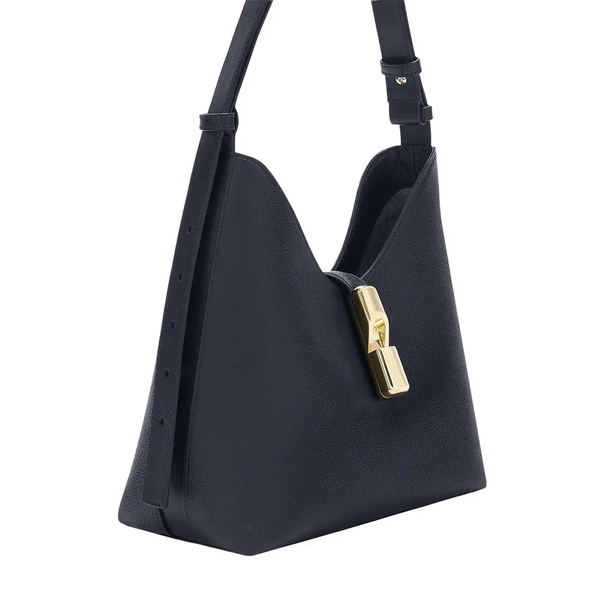 Minimalistische Leder Hobo Tasche mit Schnalle
