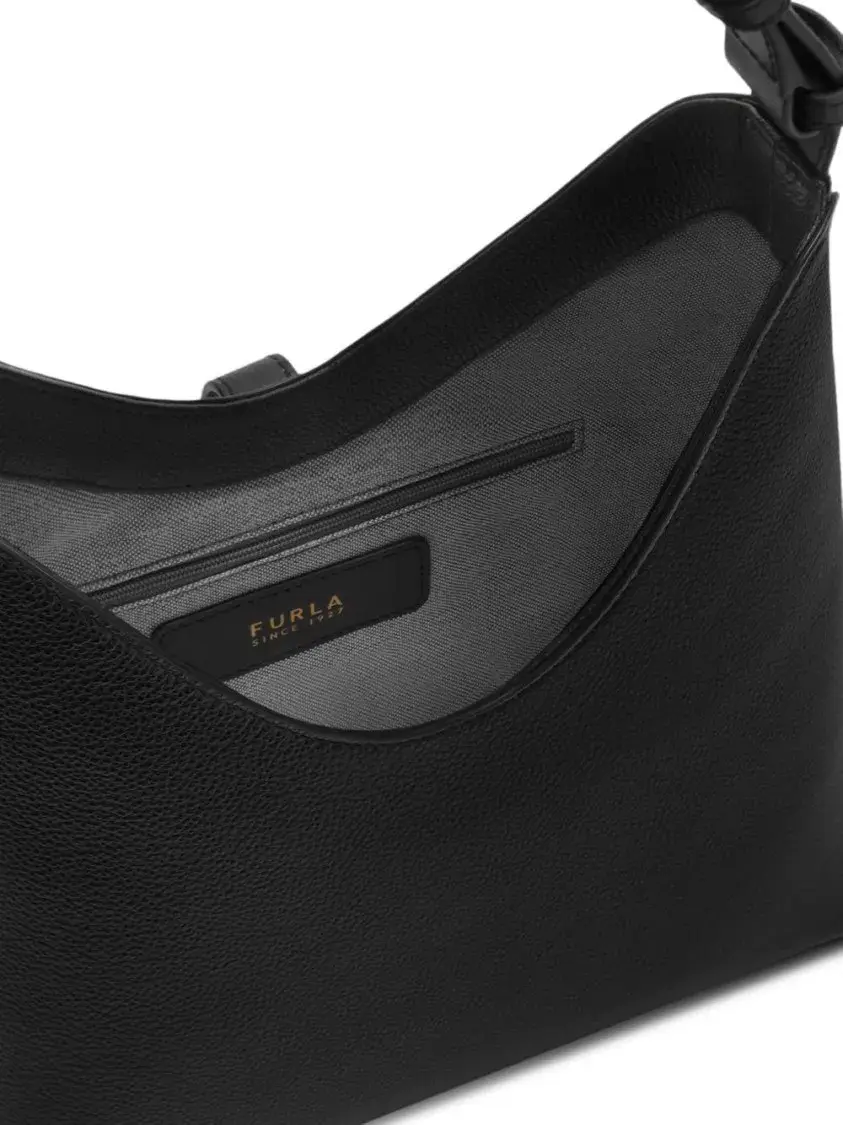 Minimalistische schwarze Leder Hobo Tasche