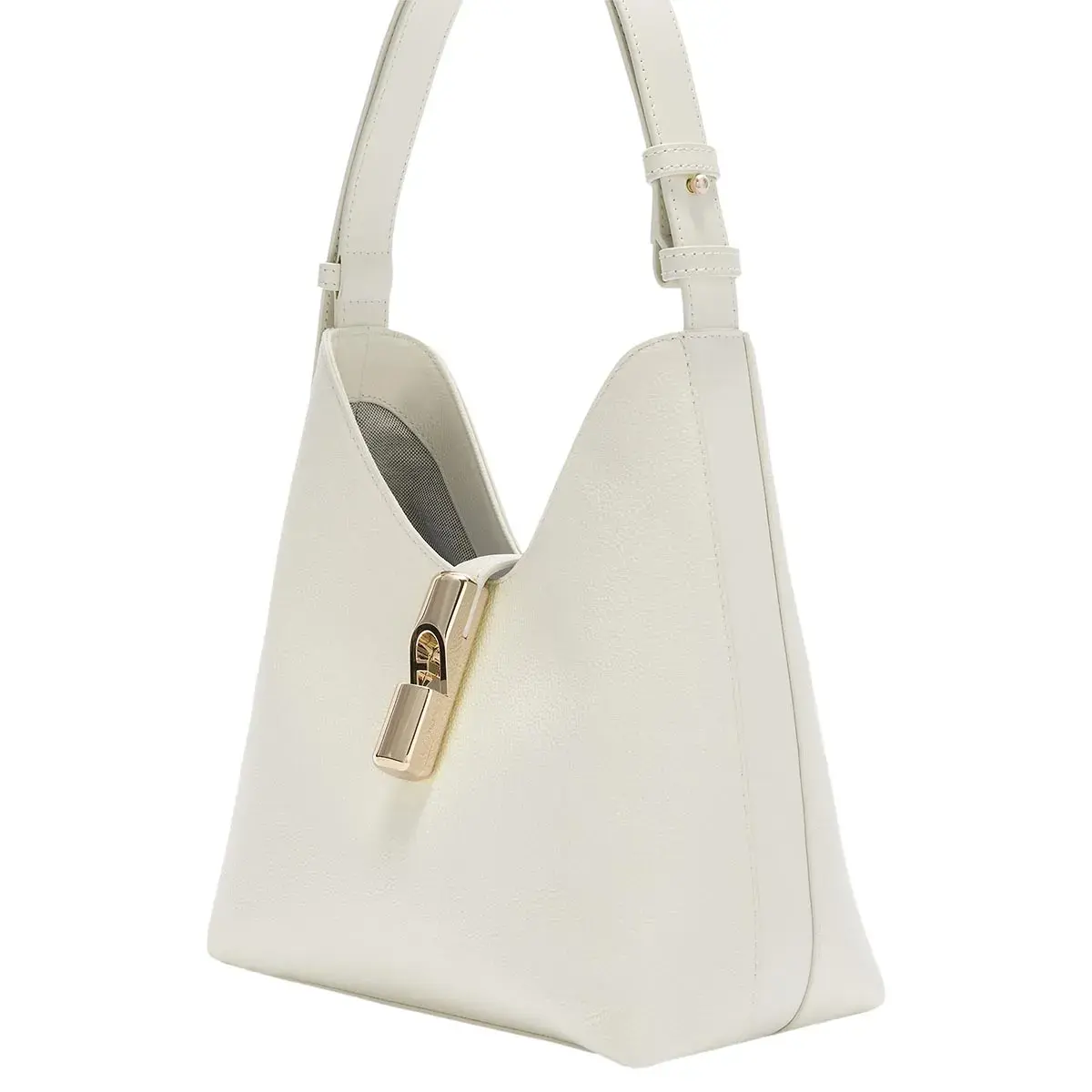 Elegante Elfenbein-Leder Hobo-Tasche
