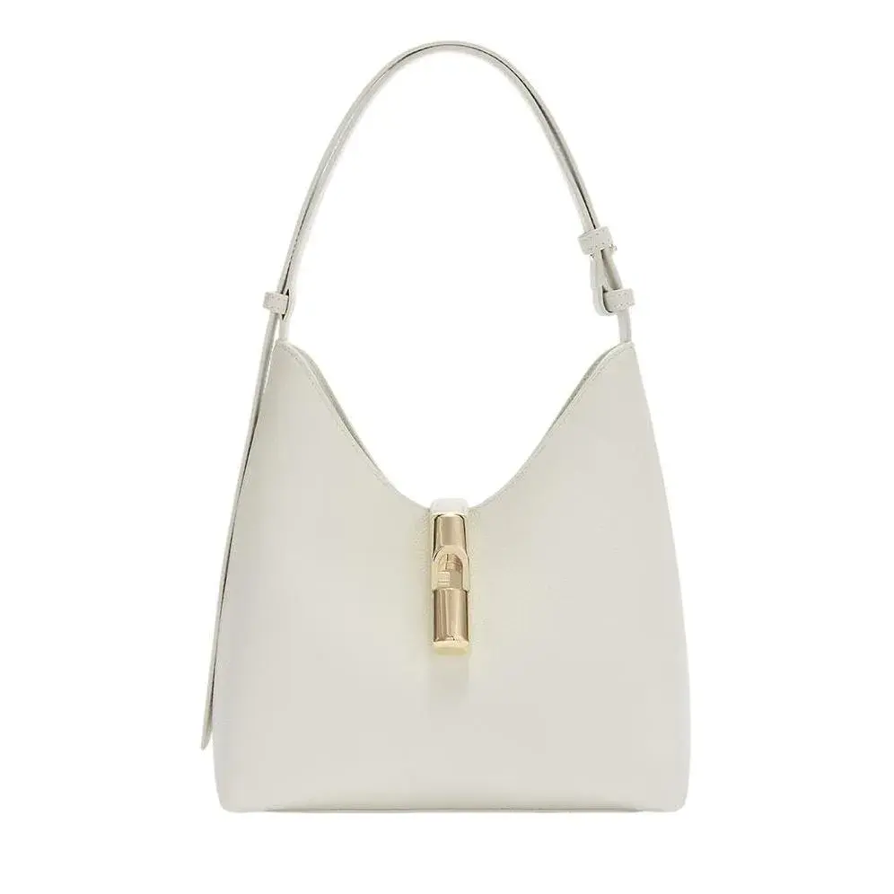 Elegante Elfenbein-Leder Hobo-Tasche