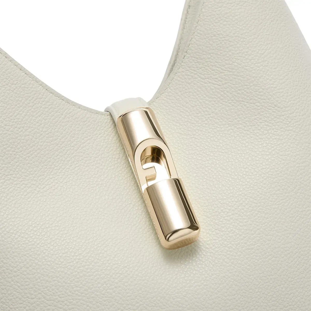 Elegante Elfenbein-Leder Hobo-Tasche