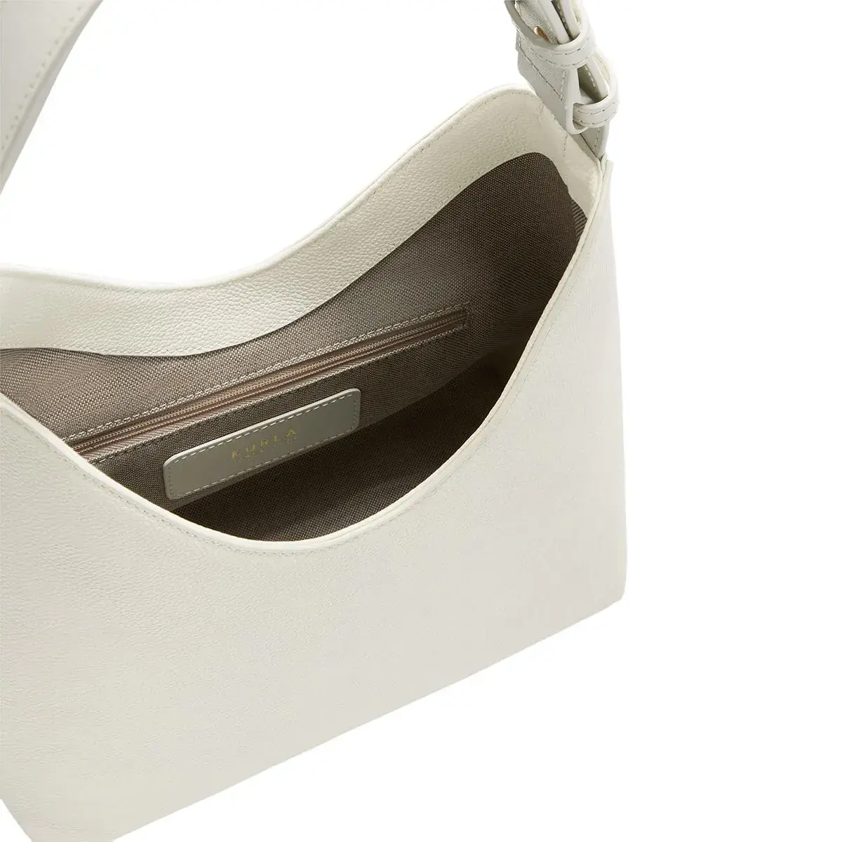 Elegante Elfenbein-Leder Hobo-Tasche