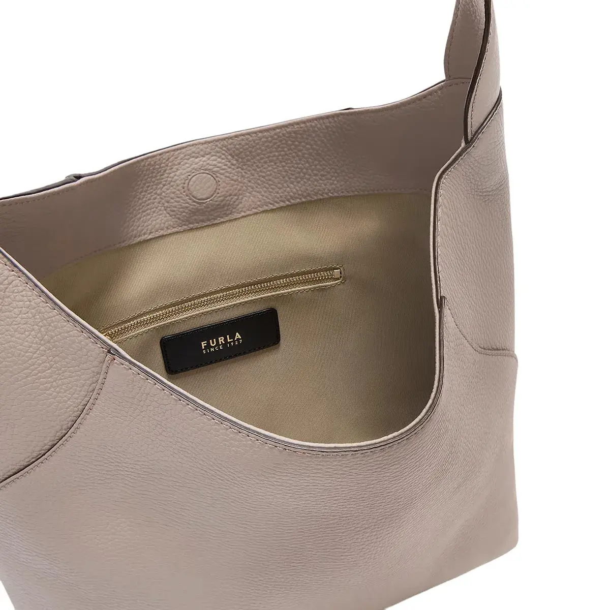 Moderne Hobo-Tasche aus Leder in Beige