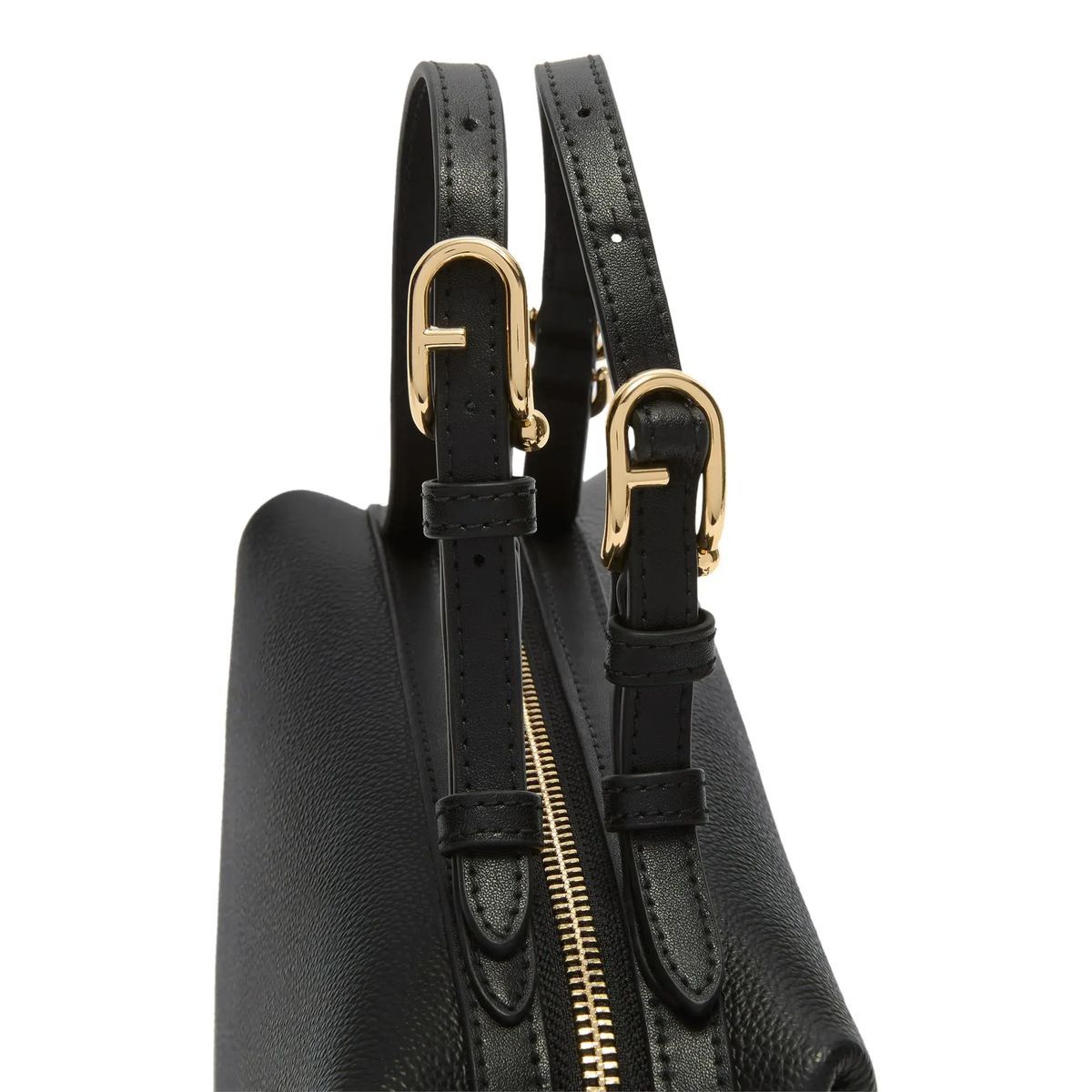 Schwarze Boston Crossbody-Tasche aus Leder