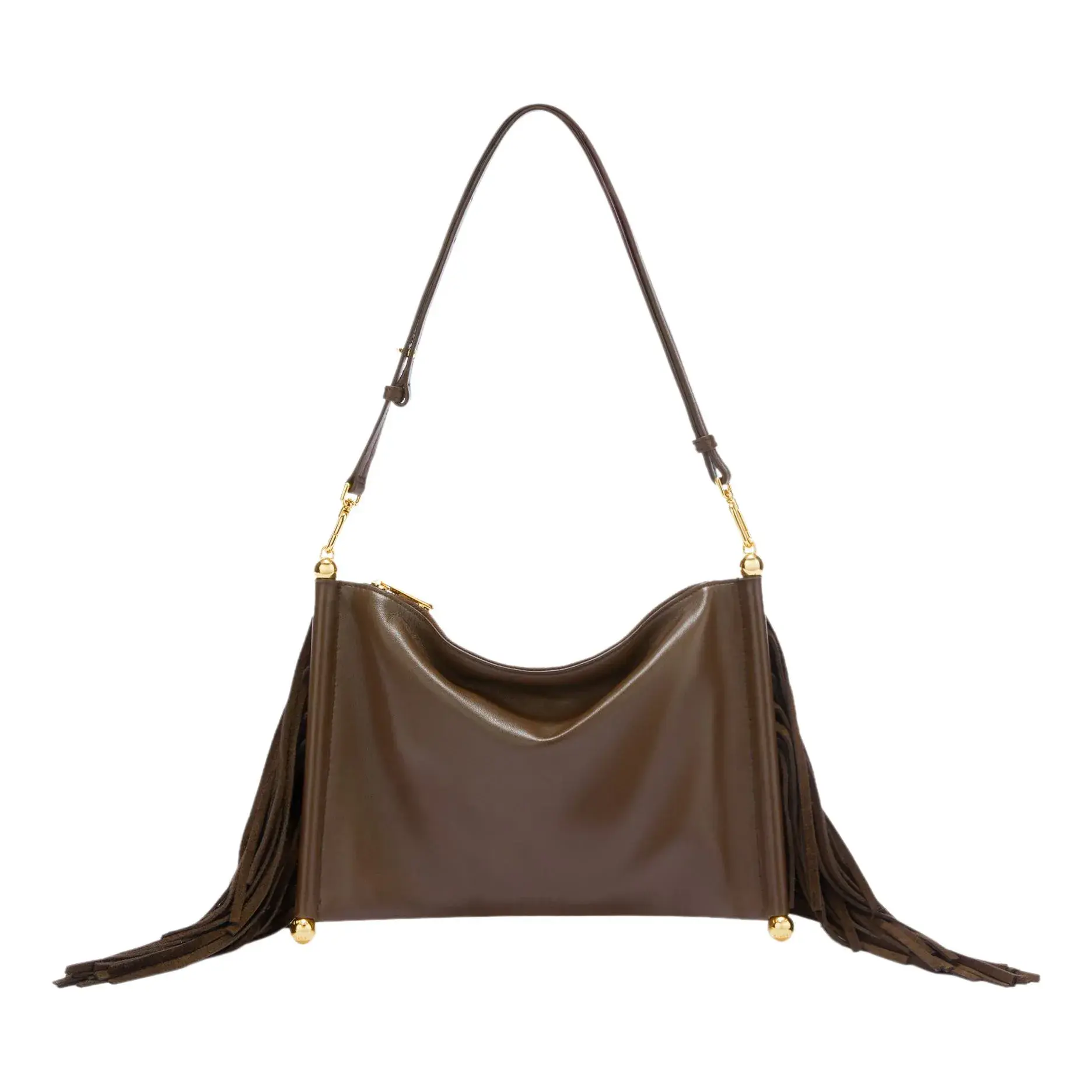 Elegante Ledertasche mit Fransen