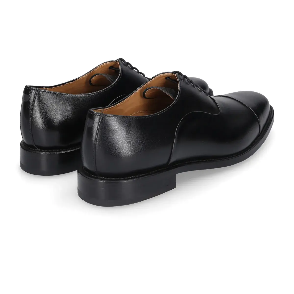 Klassische Schwarze Oxford-Schnürschuhe aus Leder