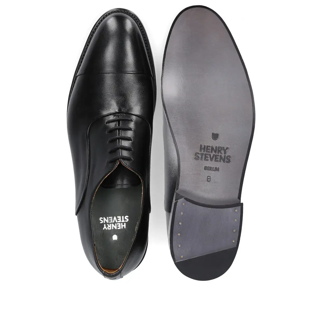 Klassische Schwarze Oxford-Schnürschuhe aus Leder
