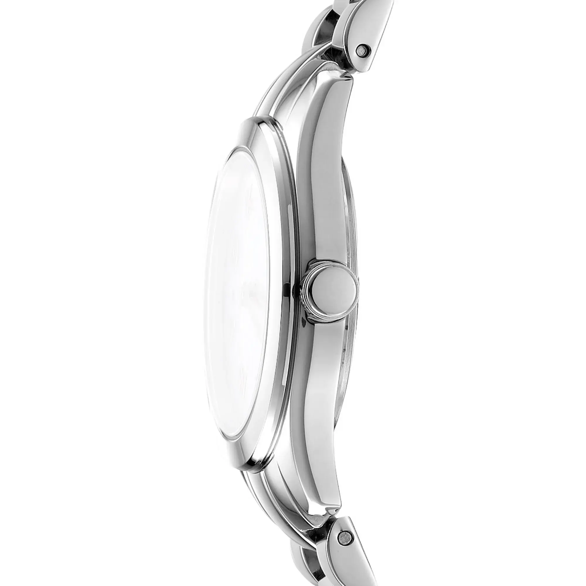 Silberfarbene Armbanduhr mit blauem Zifferblatt