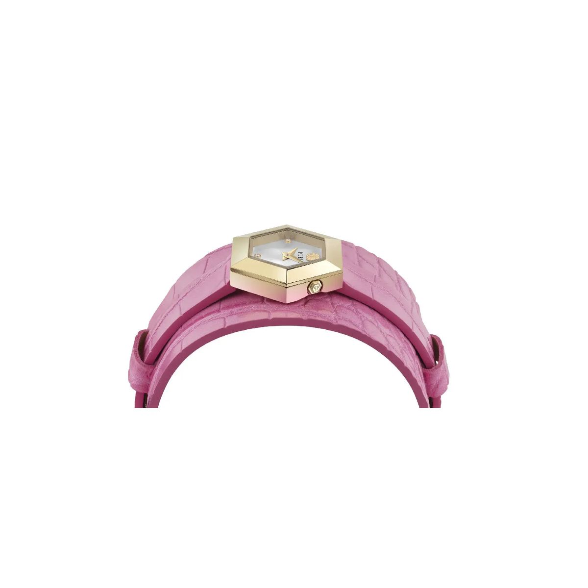 Philipp Plein Rosa Uhr mit Leopardenmuster