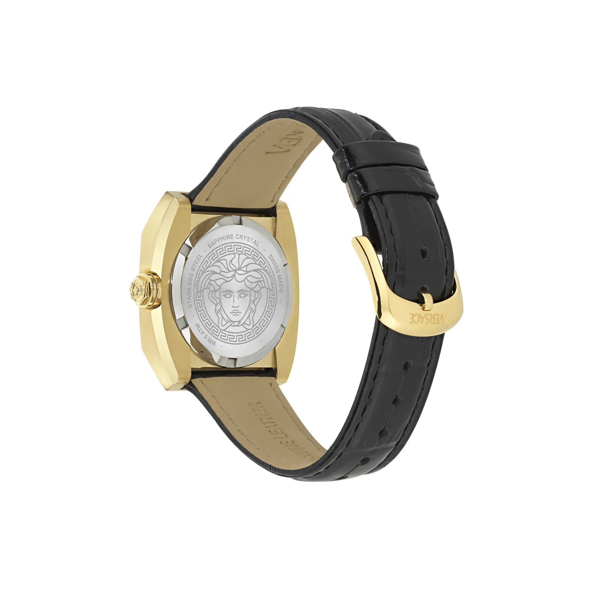 Elegante Medusa Antares Schwarze Lederuhr