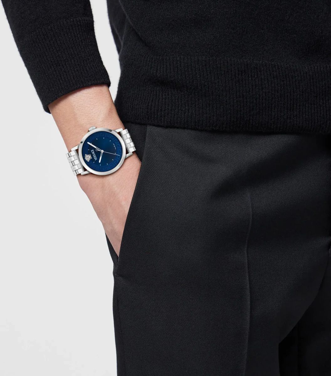 Silberne Versace Albireo Quarz Analoguhr