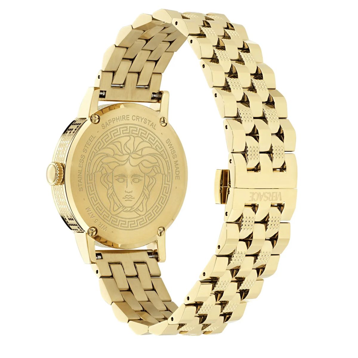 Elegante Versace Albireo Goldfarbene Uhr