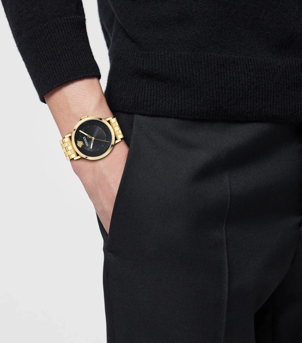 Elegante Versace Albireo Goldfarbene Uhr