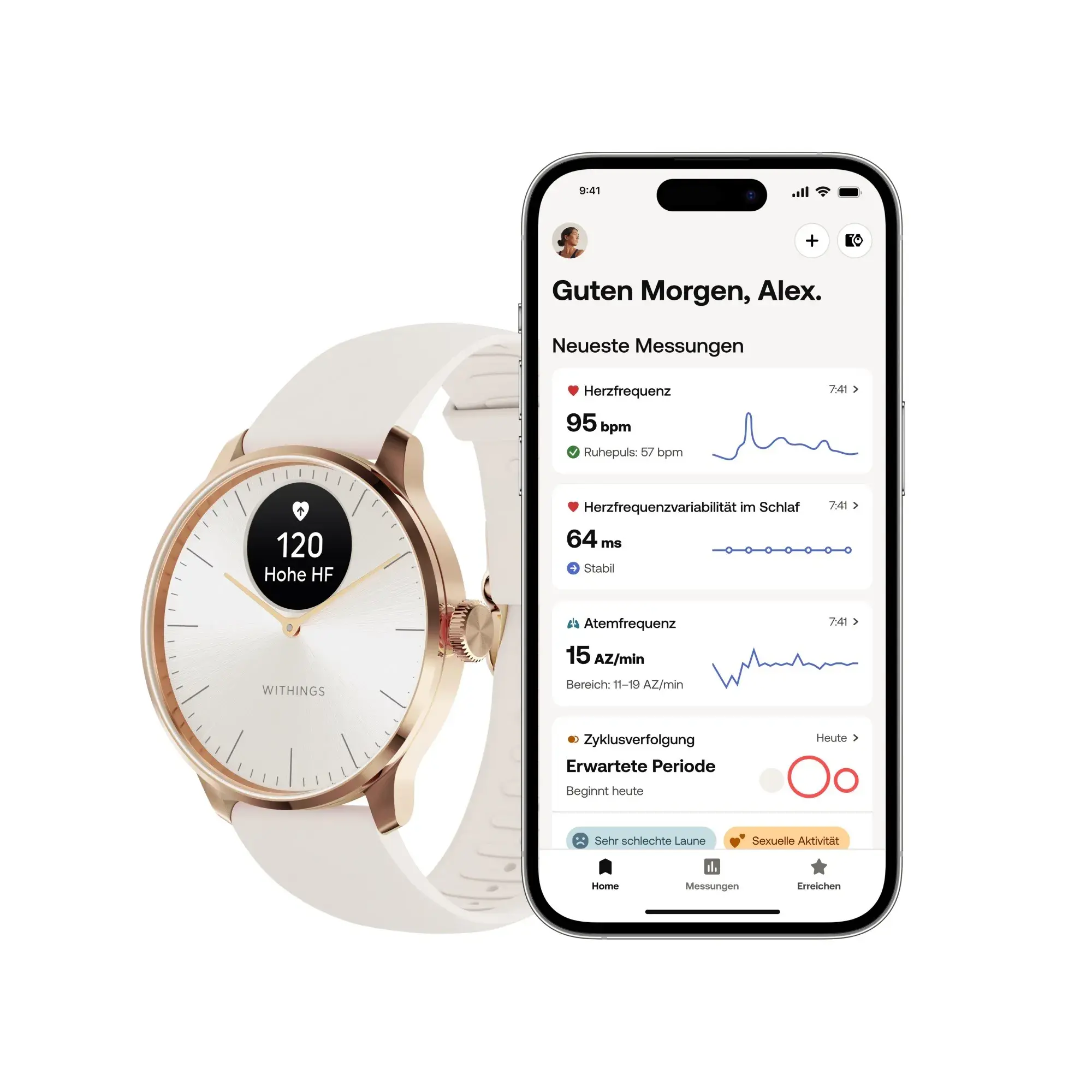 Hybride Smartwatch mit Gesundheitsüberwachung
