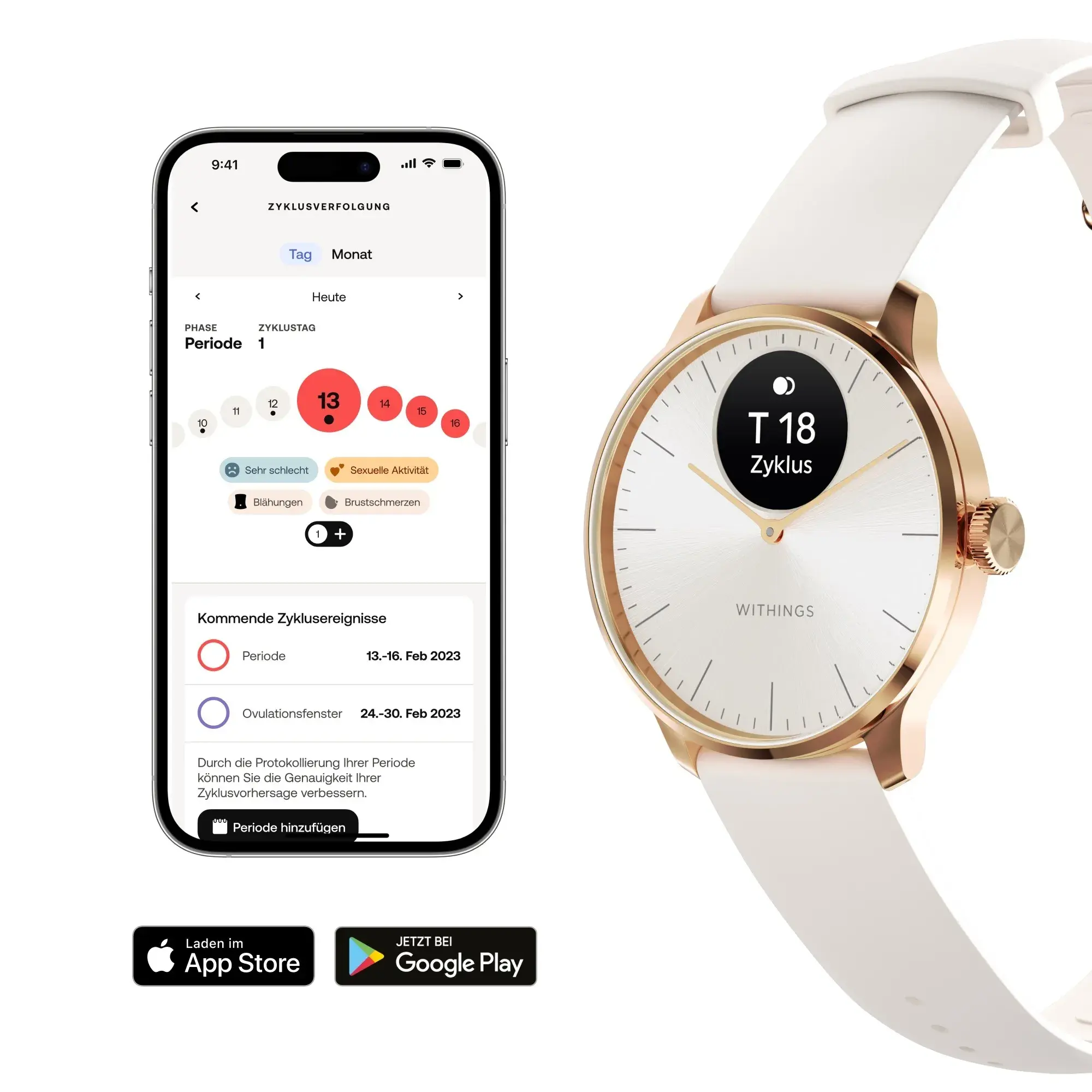 Hybride Smartwatch mit Gesundheitsüberwachung