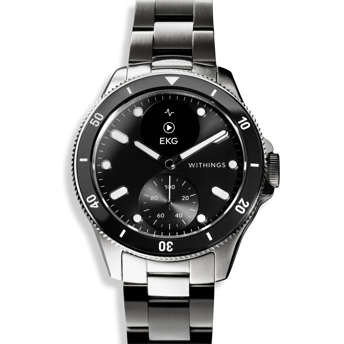 Hybride Smartwatch aus Edelstahl mit EKG