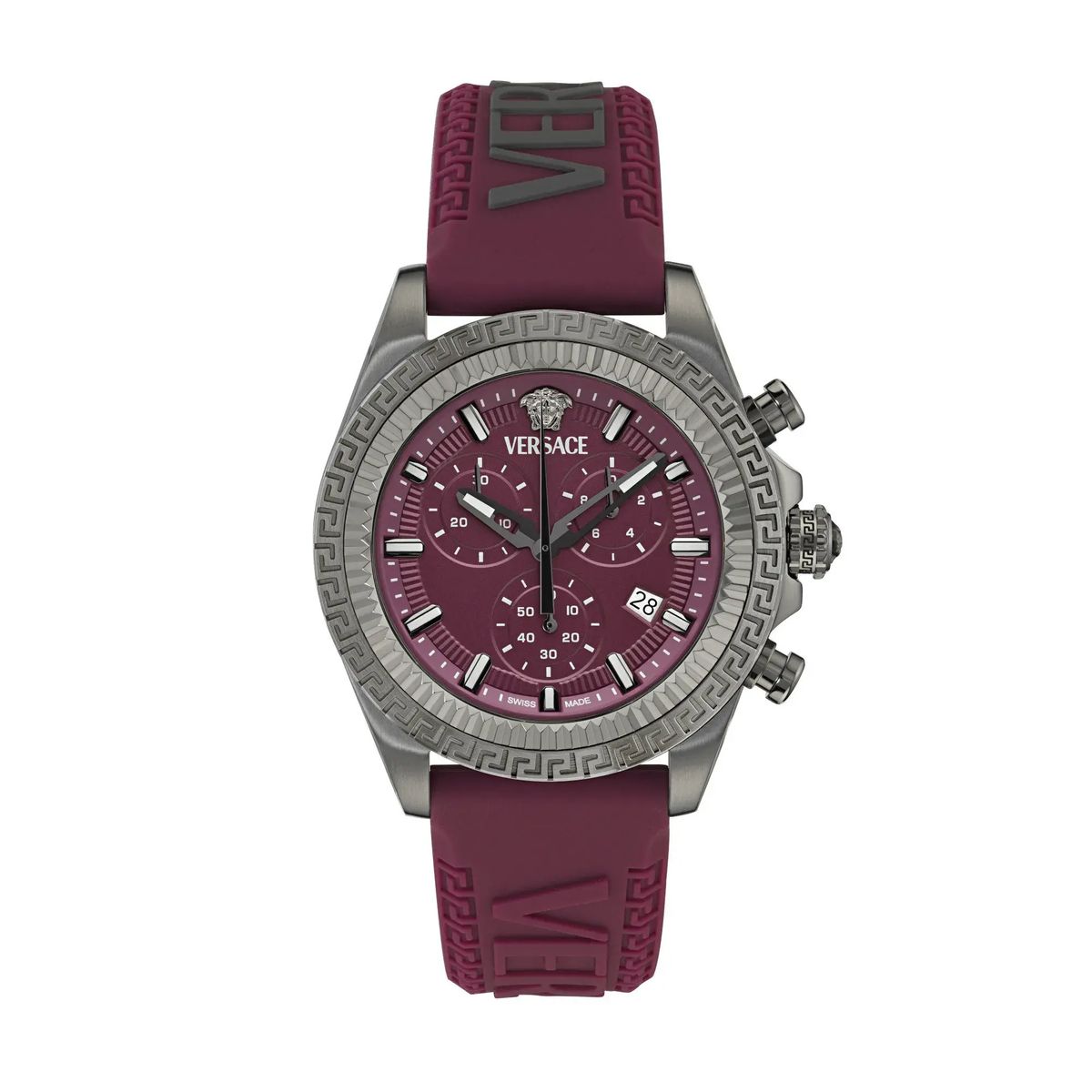 Bordeauxfarbene Versace Fornax Chronographenuhr