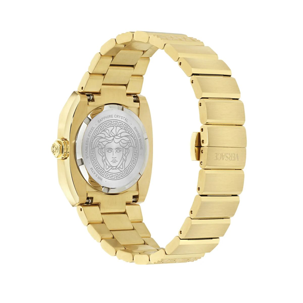 Elegante Medusa Emblem Goldfarbene Uhr