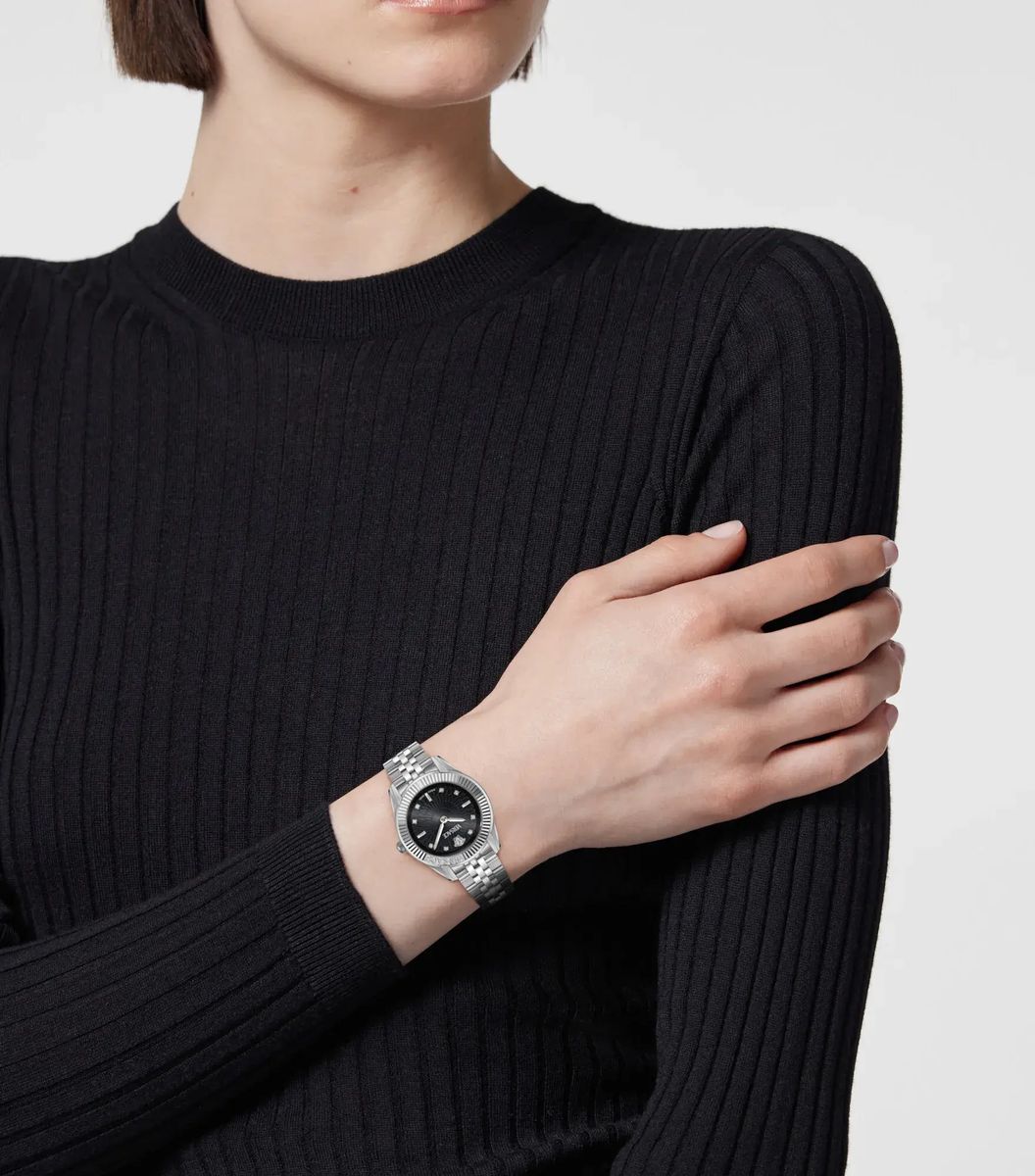 Silberne La Greca Petite Uhr aus Edelstahl