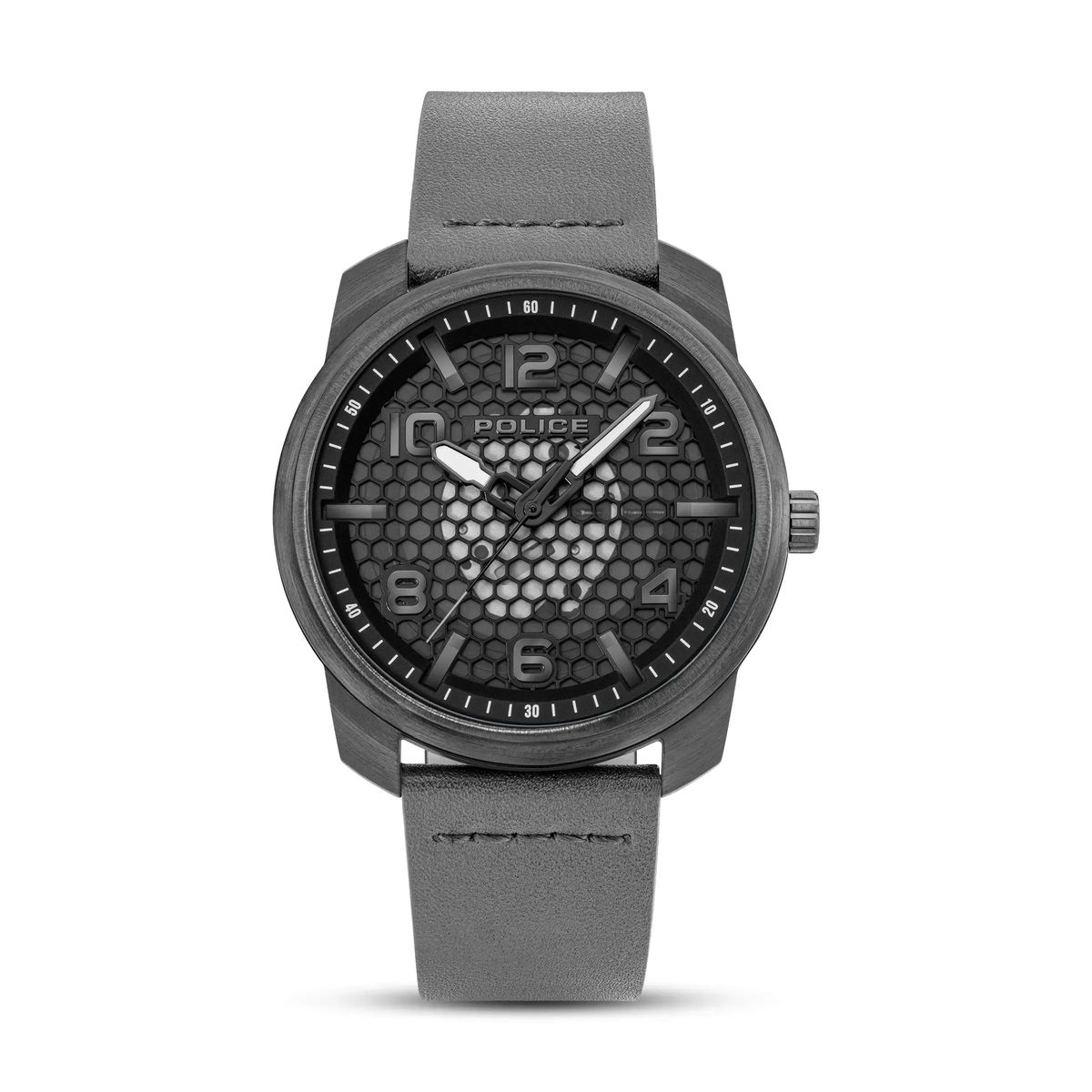 Herren Quarzuhr Protector Graues Leder