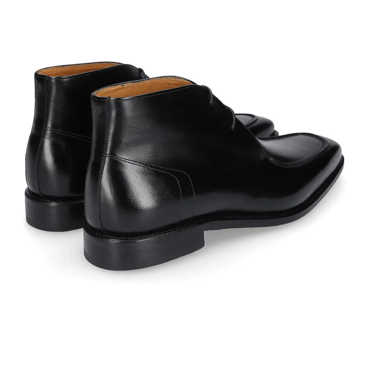 Schwarze Chukka-Stiefeletten aus Leder