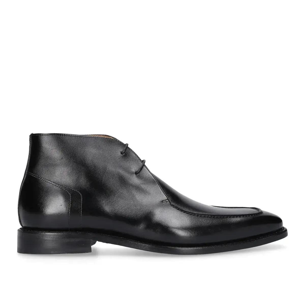 Schwarze Chukka-Stiefeletten aus Leder
