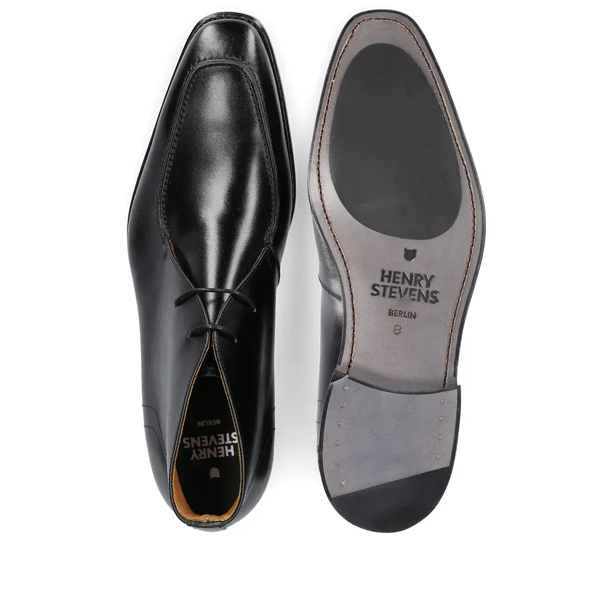 Schwarze Chukka-Stiefeletten aus Leder