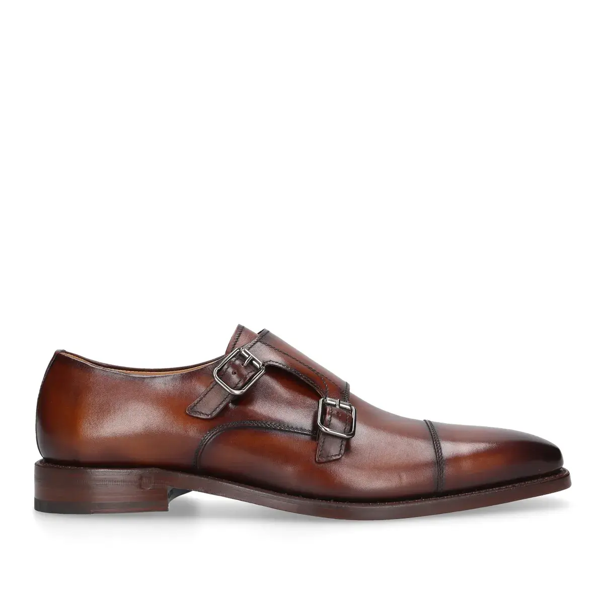 Elegante Leder Doppel Monk Strap Schuhe