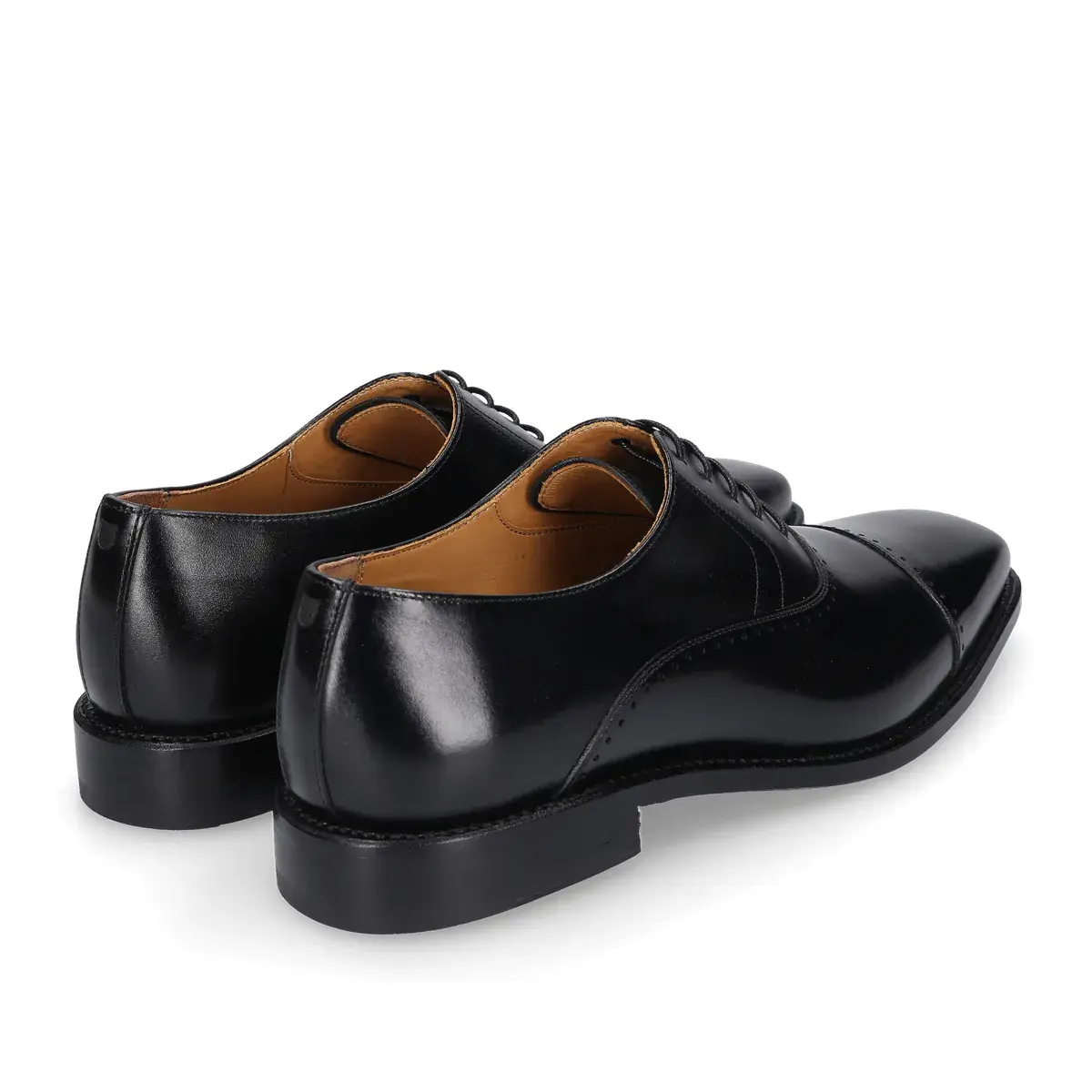 Klassische schwarze Oxford-Schuhe mit Kappe