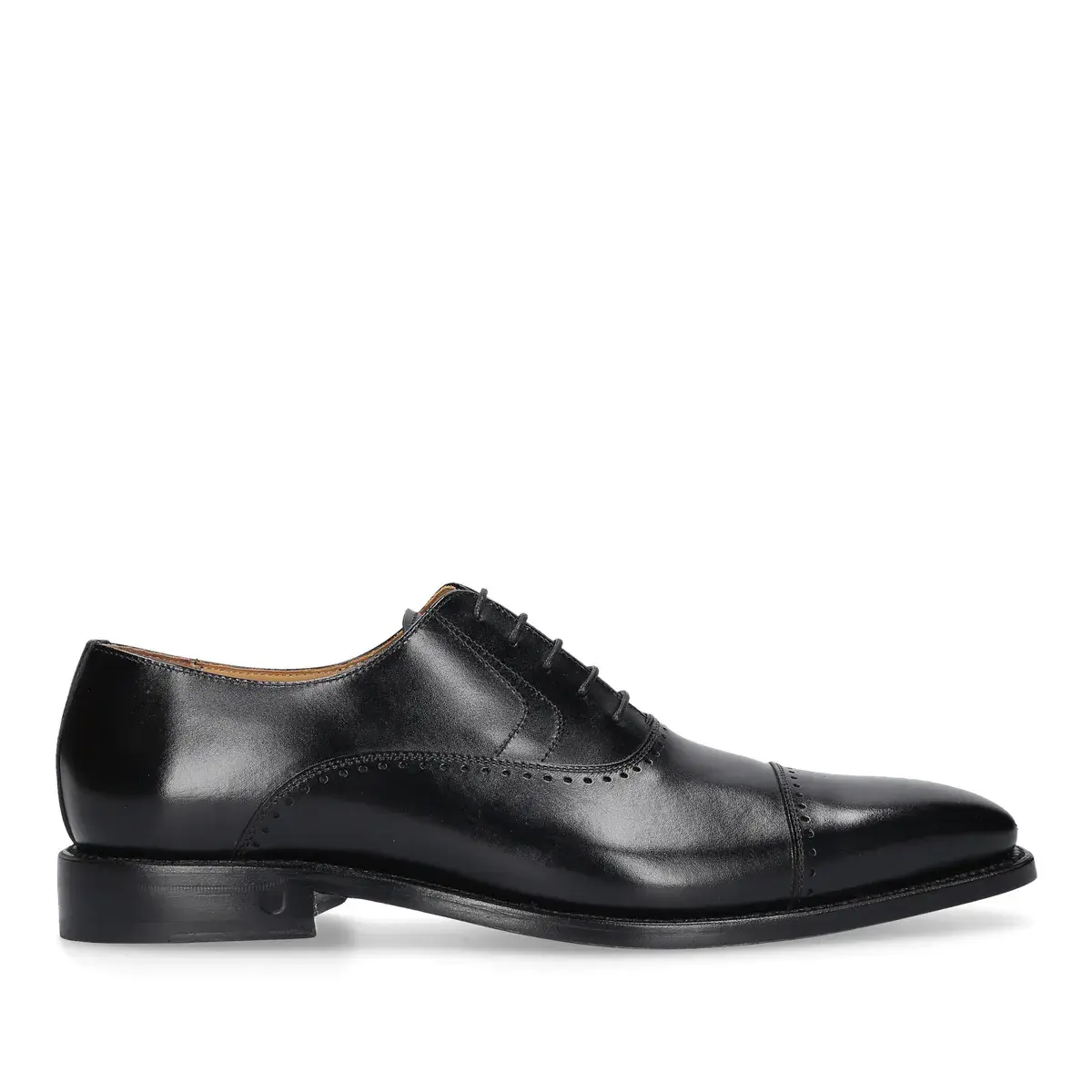 Klassische schwarze Oxford-Schuhe mit Kappe