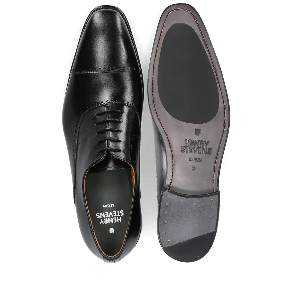 Klassische schwarze Oxford-Schuhe mit Kappe