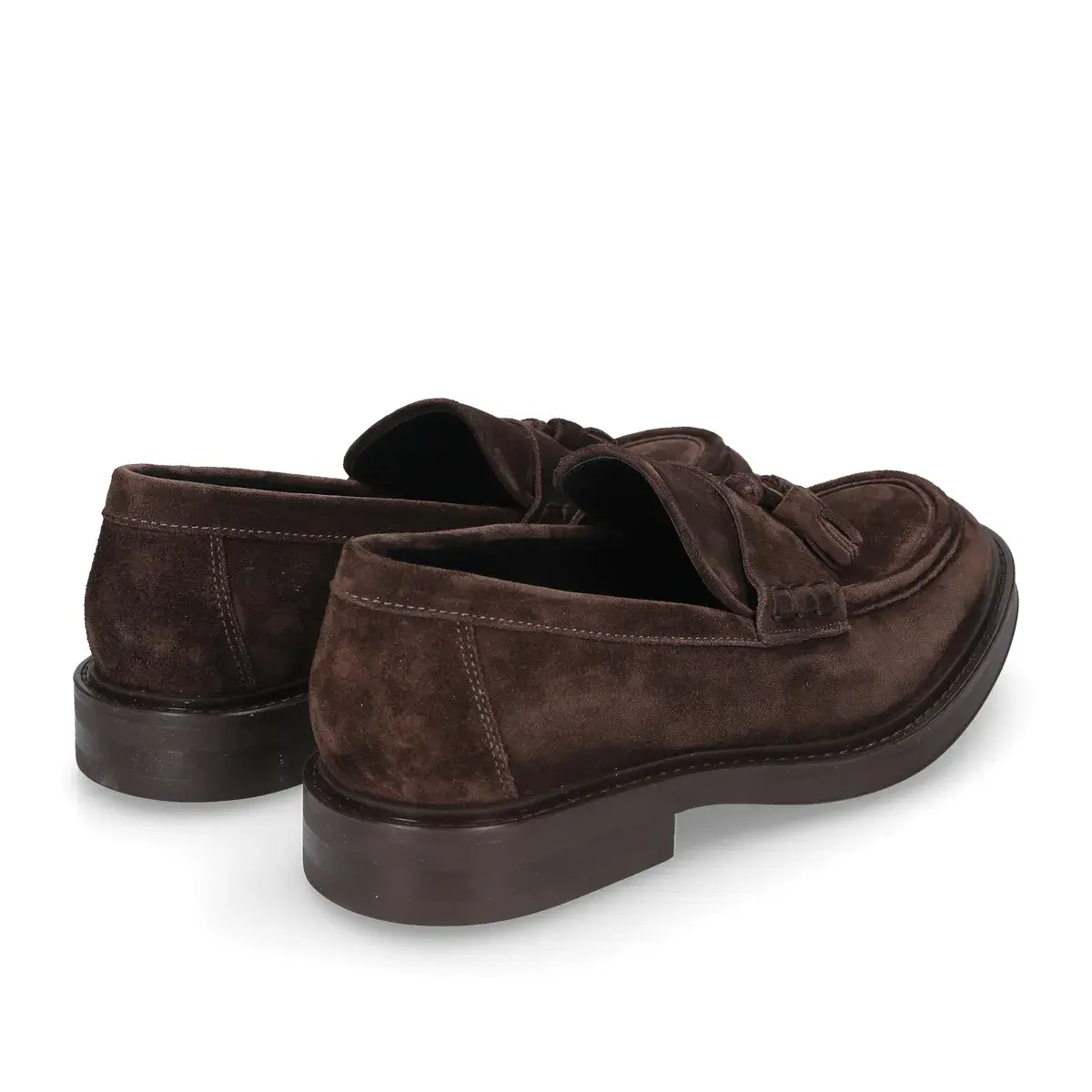 Braune Wildleder-Quastenloafer