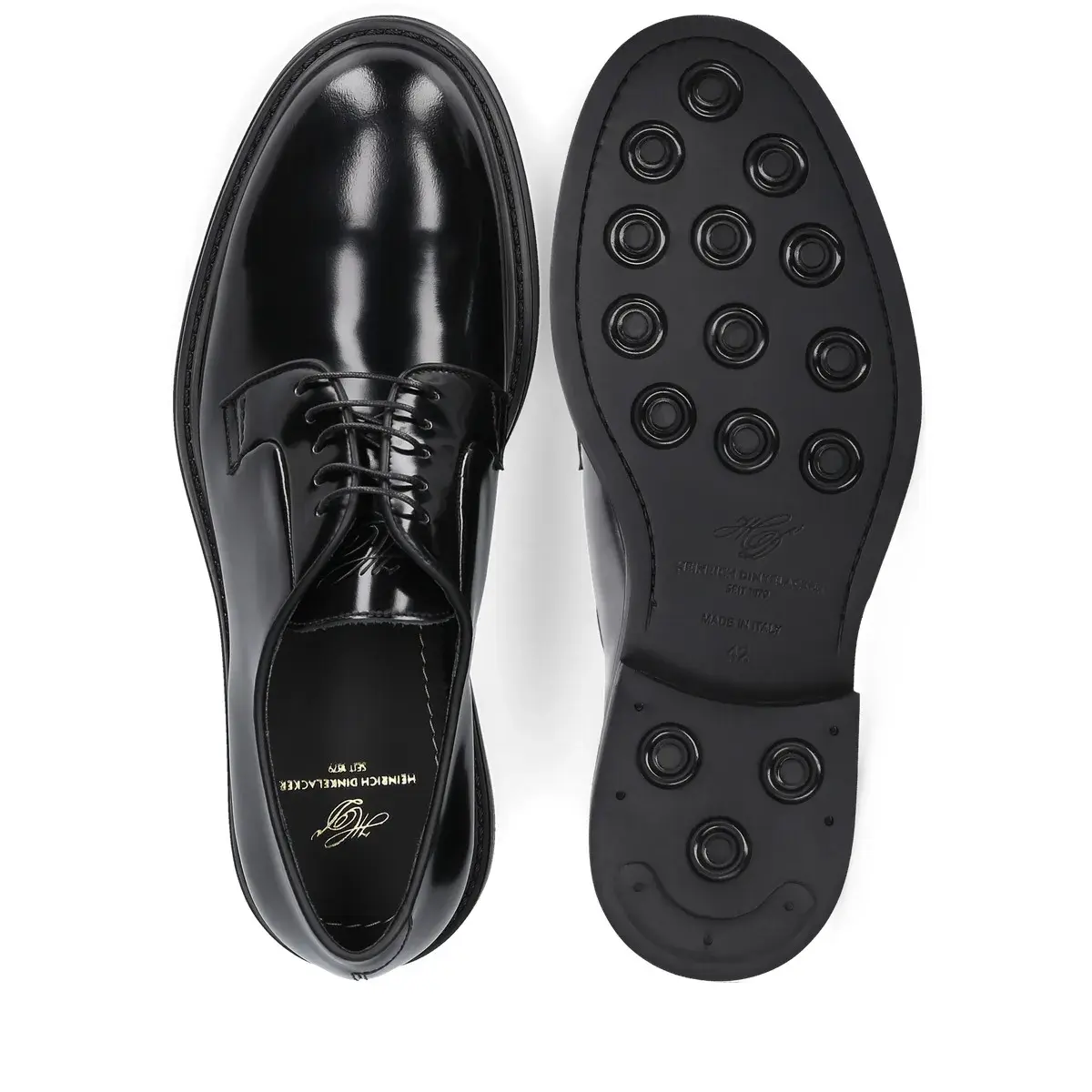 Schwarze schlichte Derby-Schuhe aus Leder