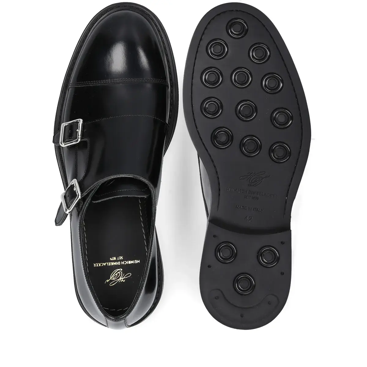 Elegante Doppel-Monk-Schuhe aus Leder