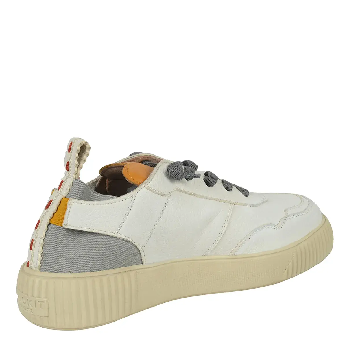 Damen Off-White Leder Low-Top Sneaker