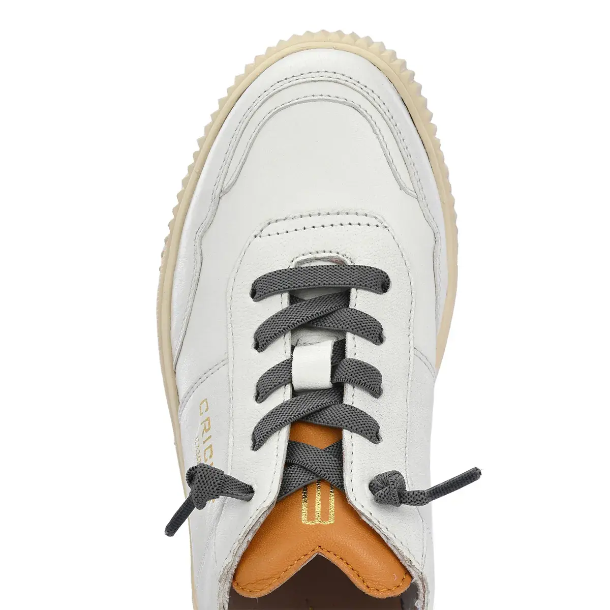 Damen Off-White Leder Low-Top Sneaker