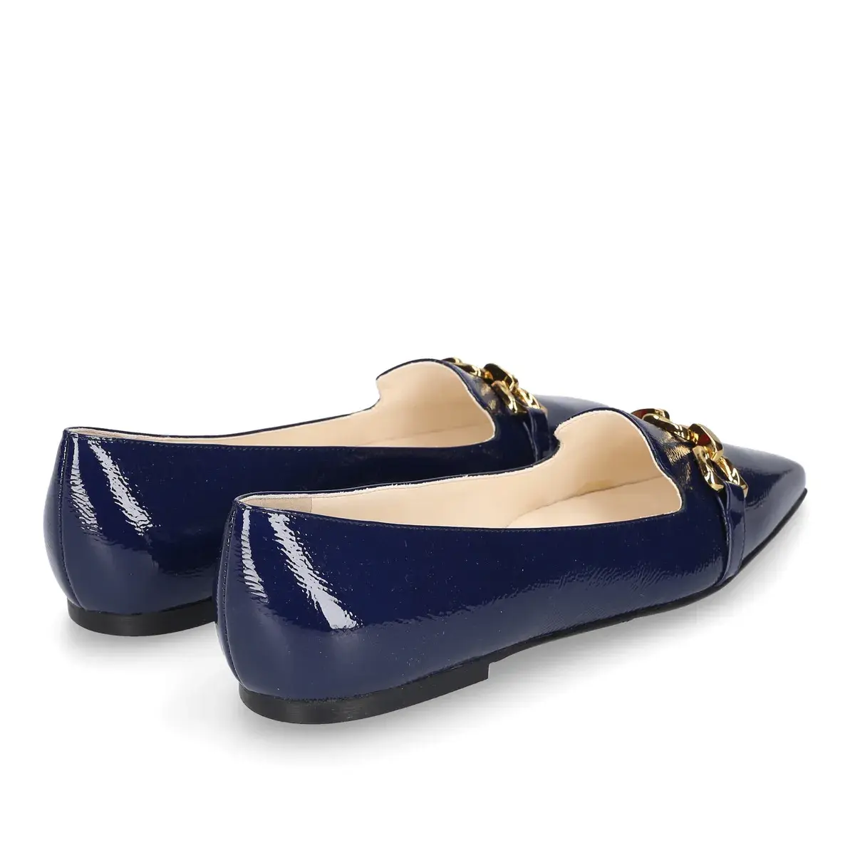 Ballerinas aus Lackleder mit Spitze