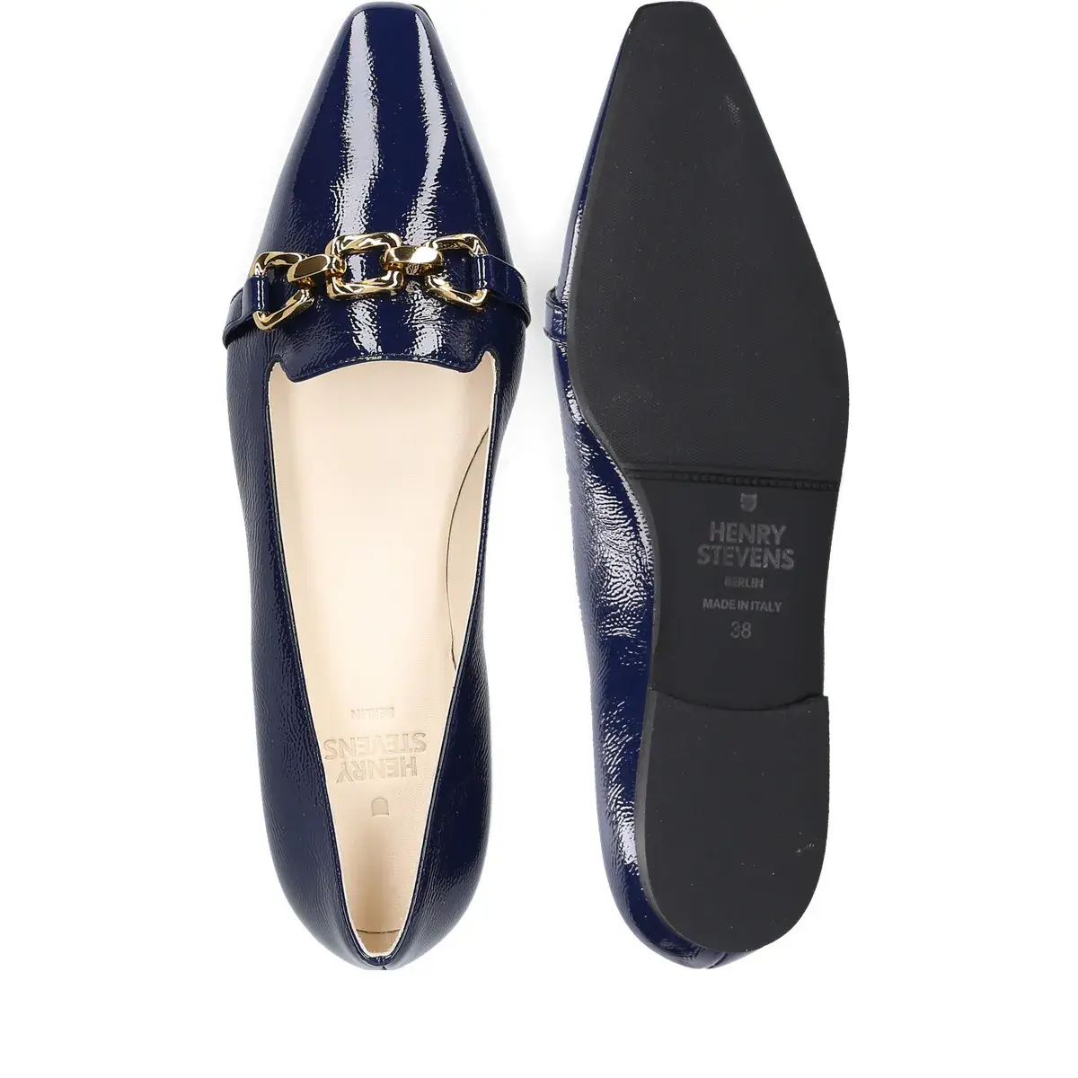Ballerinas aus Lackleder mit Spitze