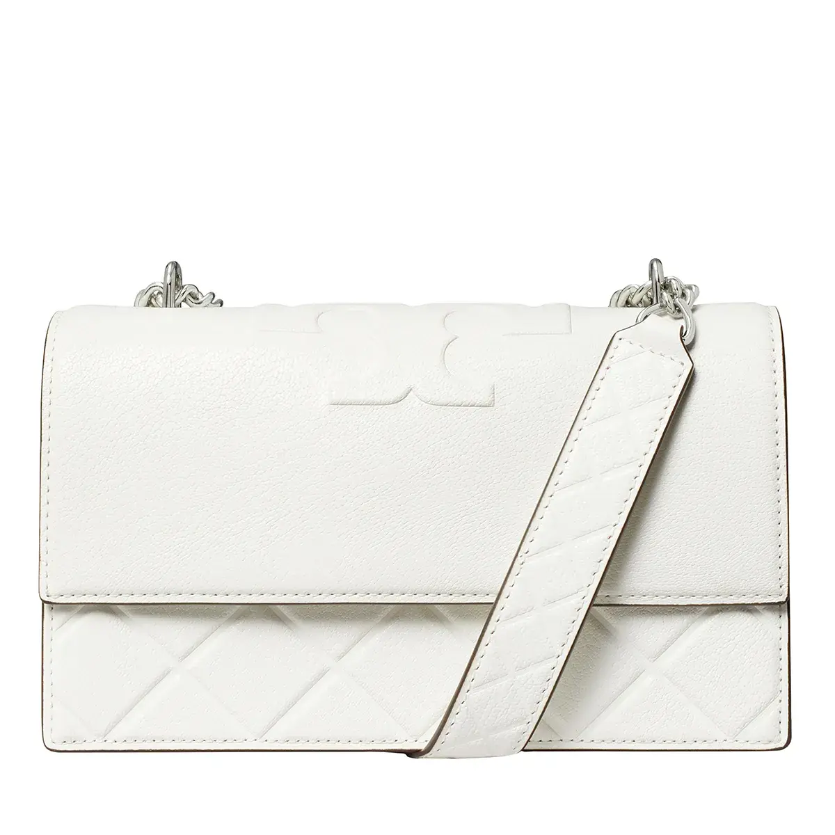 Wandelbare Schultertasche aus gestepptem Leder