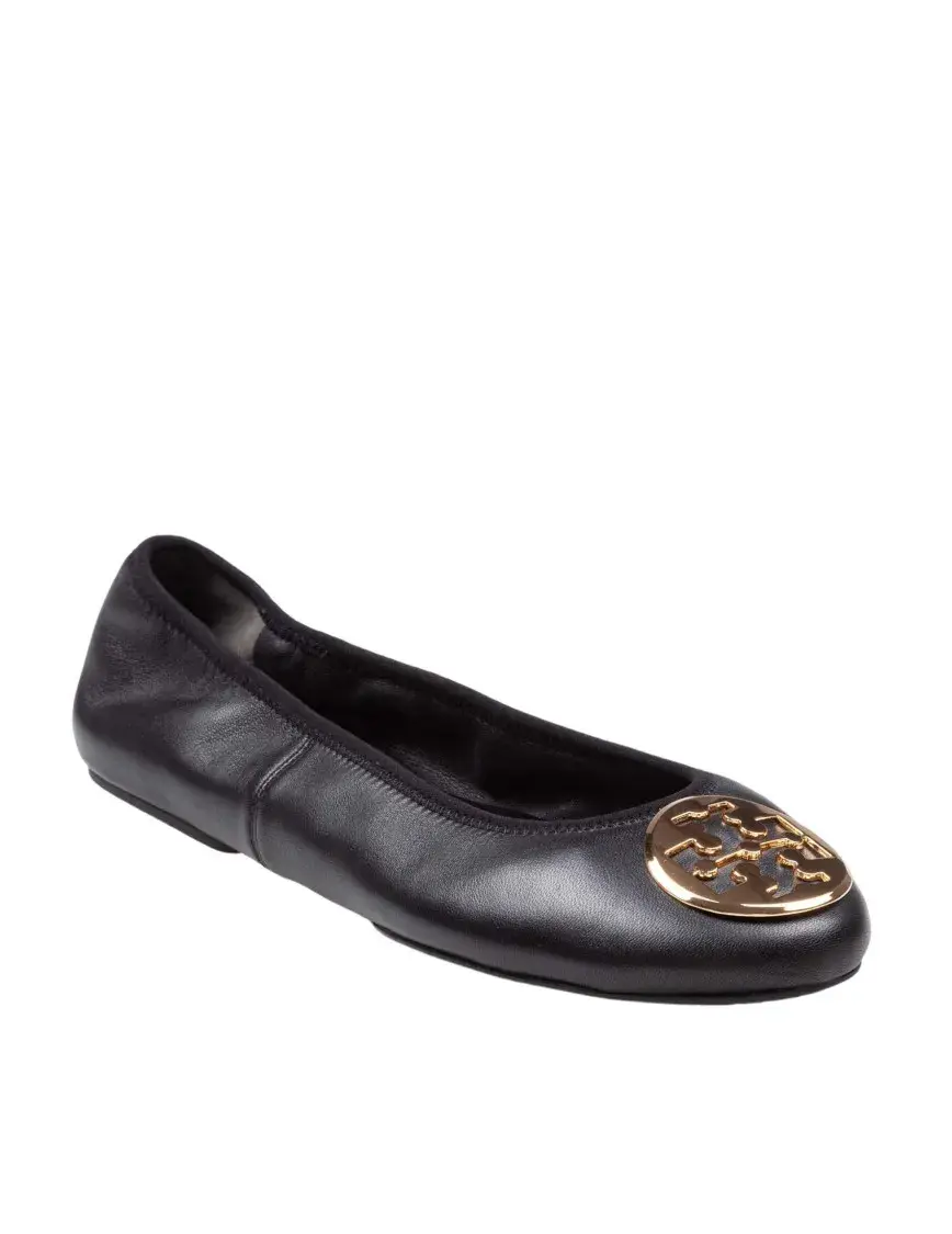 Klassische Ballerinas aus Leder mit Logo