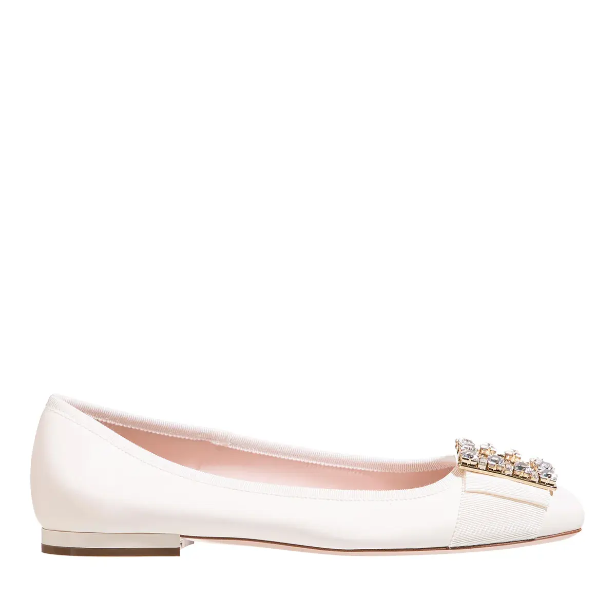 Ballerinas aus Leder mit Kristall Schnalle