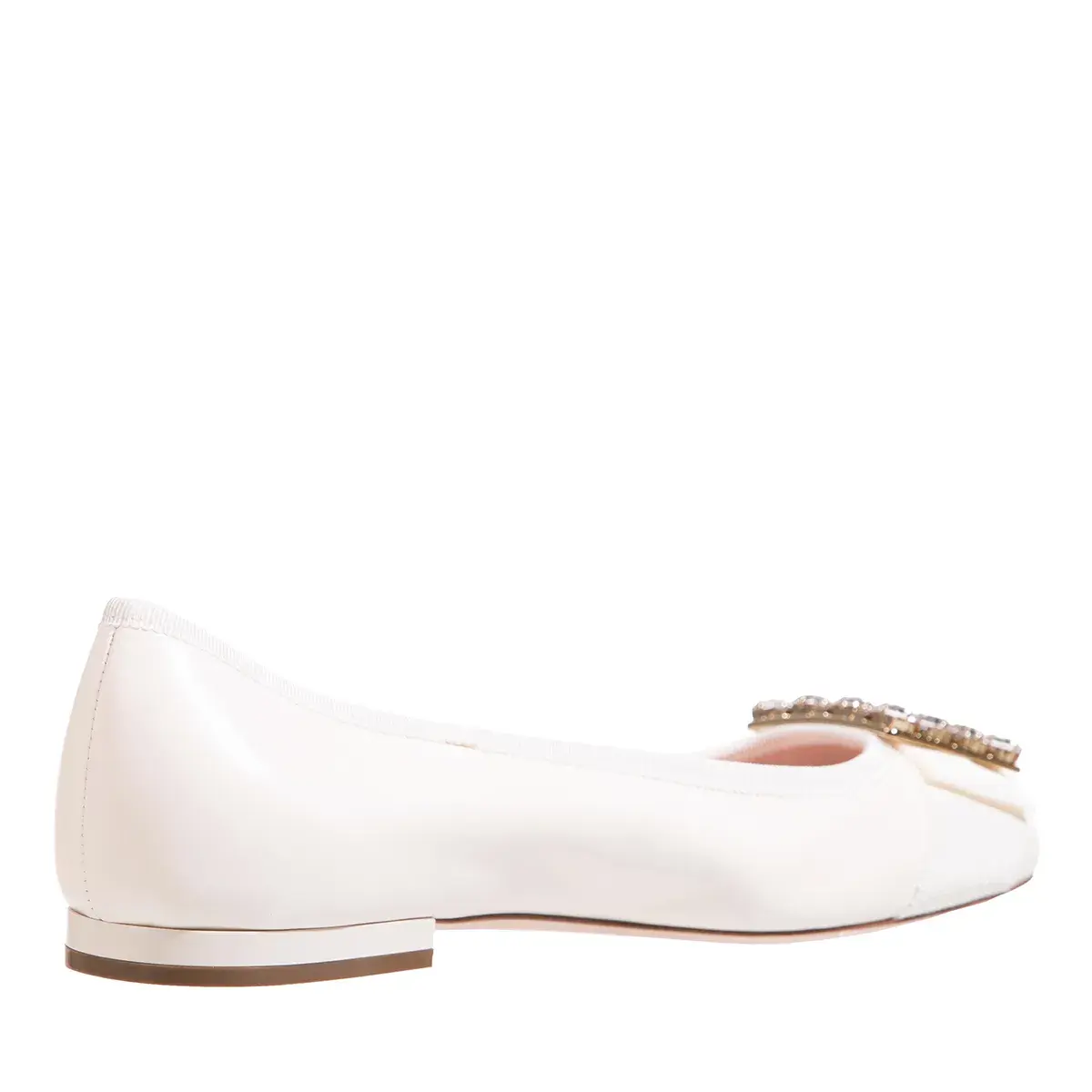 Ballerinas aus Leder mit Kristall Schnalle