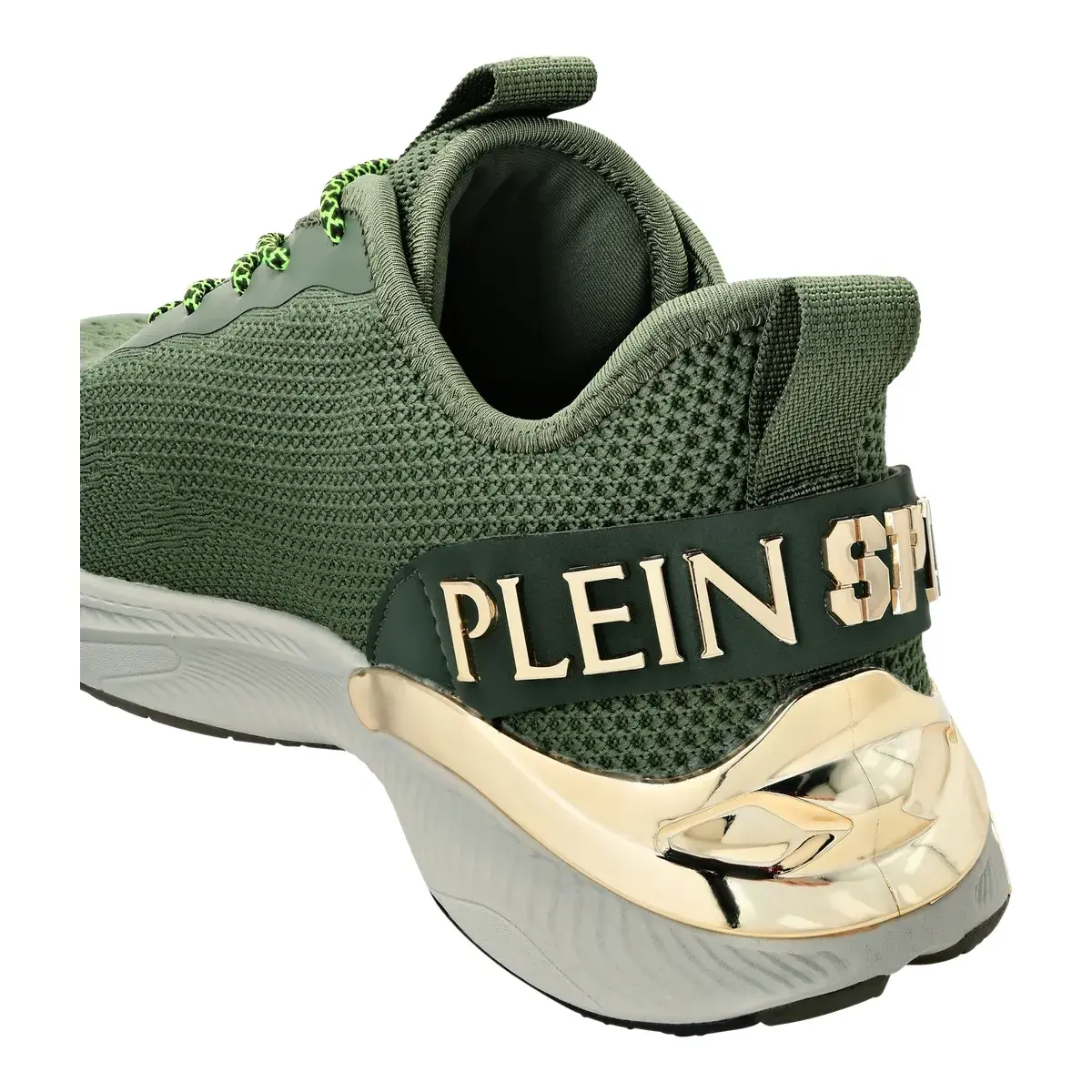 Olivgrüner Low-Top-Strick Sneaker