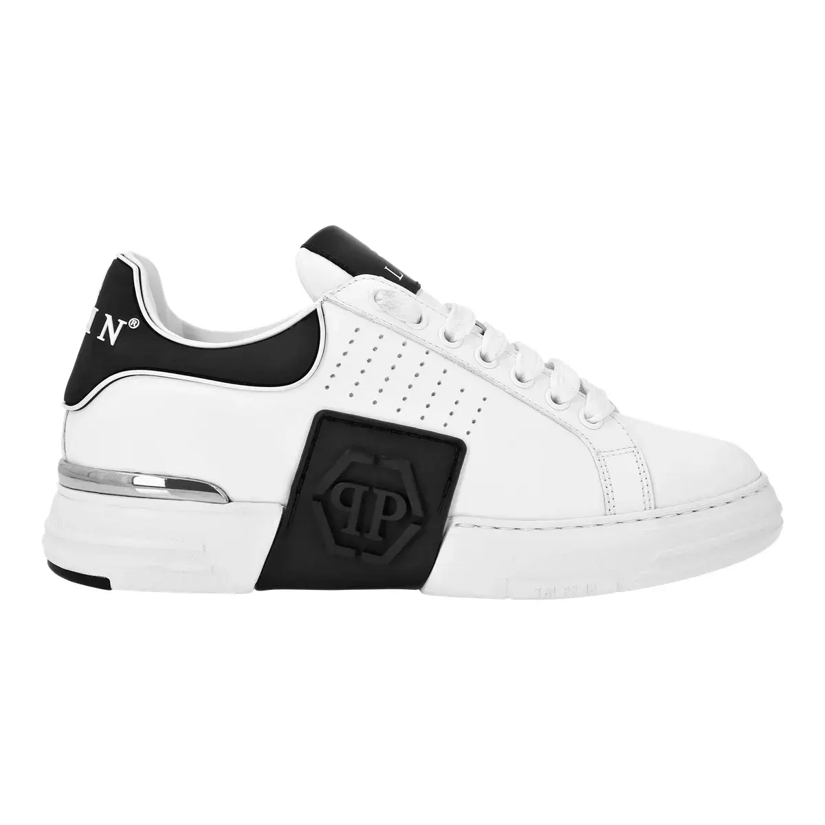 Weisser Leder Low-Top Mode Sneaker